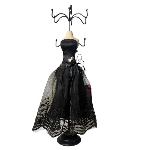 Black Formal Gown Mannequin Elegant Dress Jewelry Necklace Stand Display - Picture 6 of 15